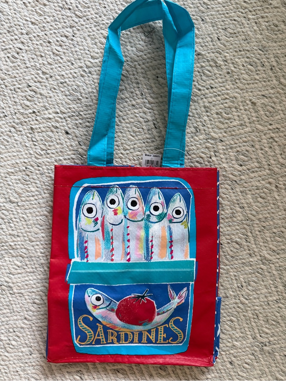 🐟 World Market Tinned Sardines Tote Bag | NWT | Canvas